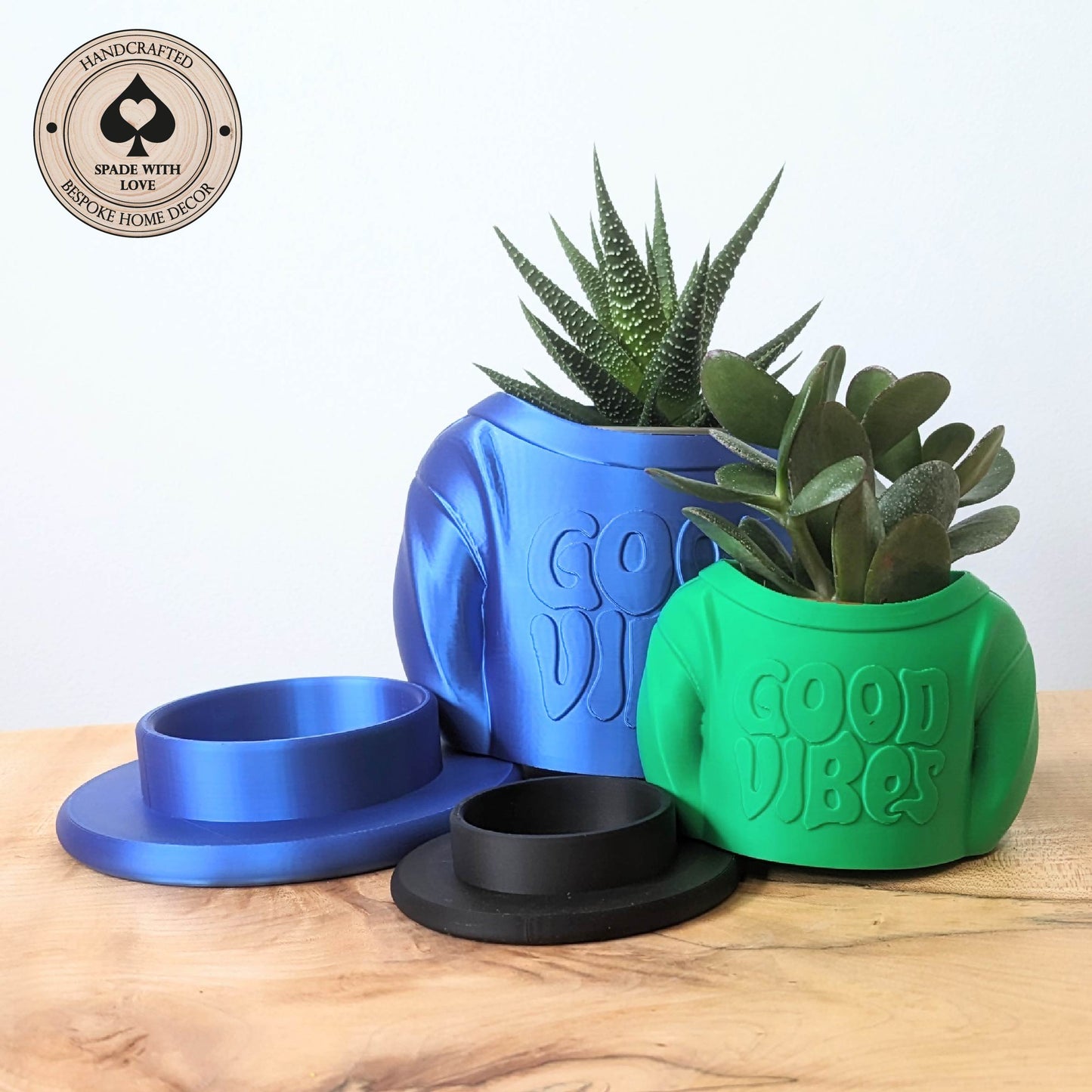 3d Printed Vase - Jacket Vase - Unique Vase - Good Vibes Jumper - Succulent Vase - 3d Printed Succulent Pot