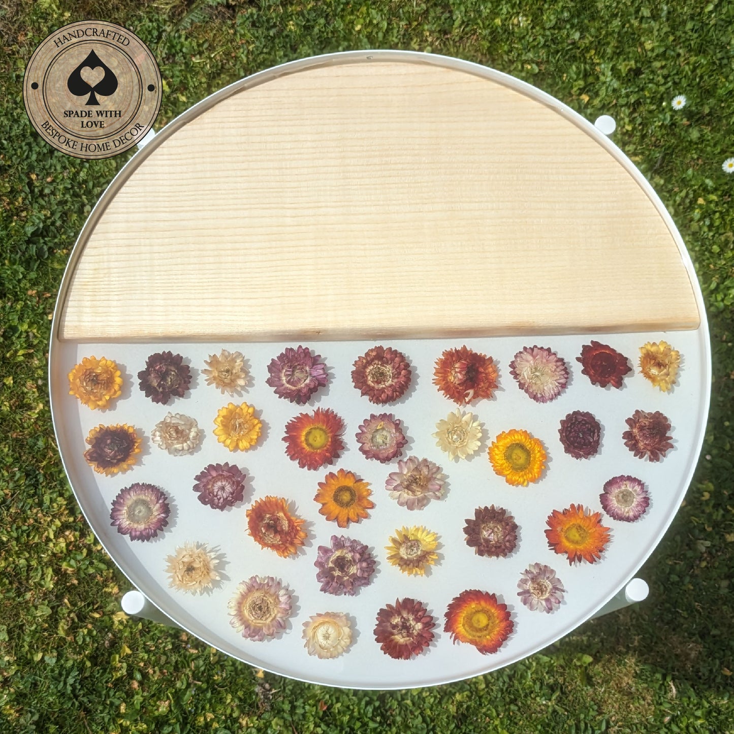 Bespoke Made Resin and Flower Side Table - Personalised Side Table - Encapsulation