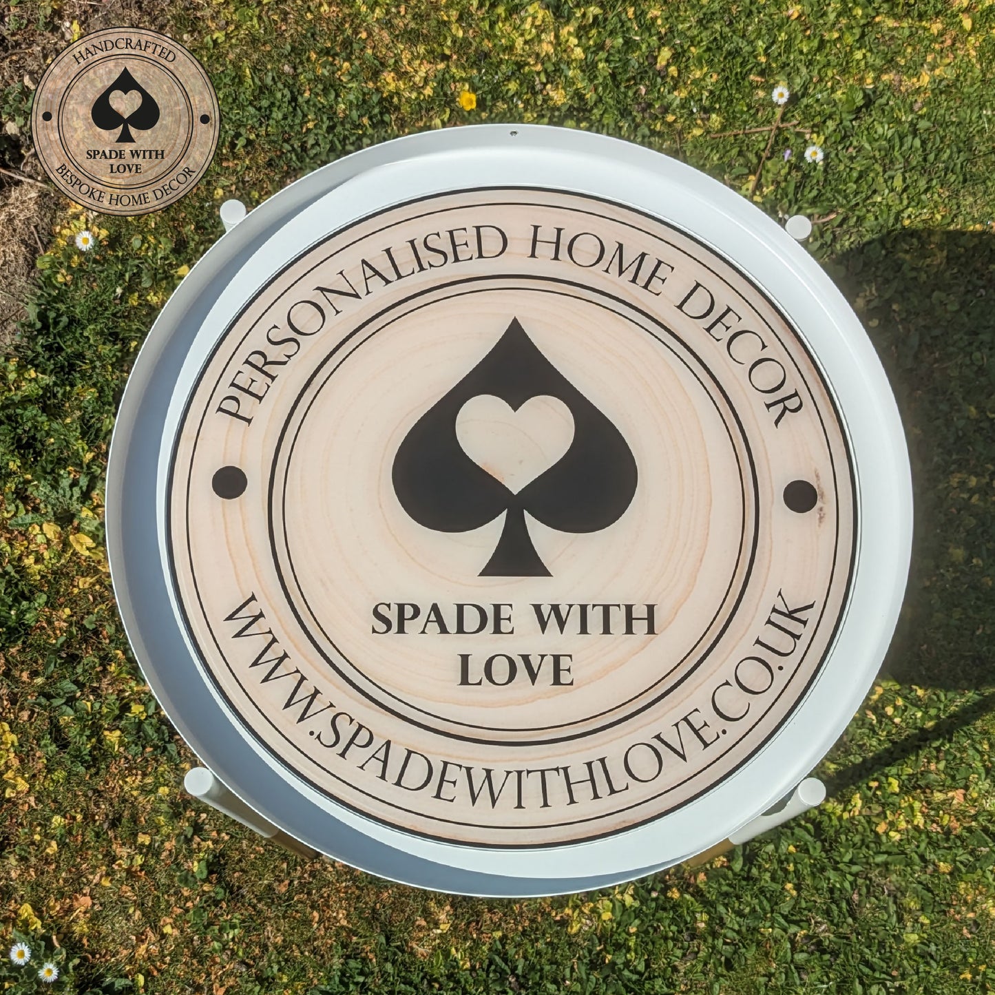 Bespoke Made Side End Table - Custom Printed Personalised Logo - Logo Table
