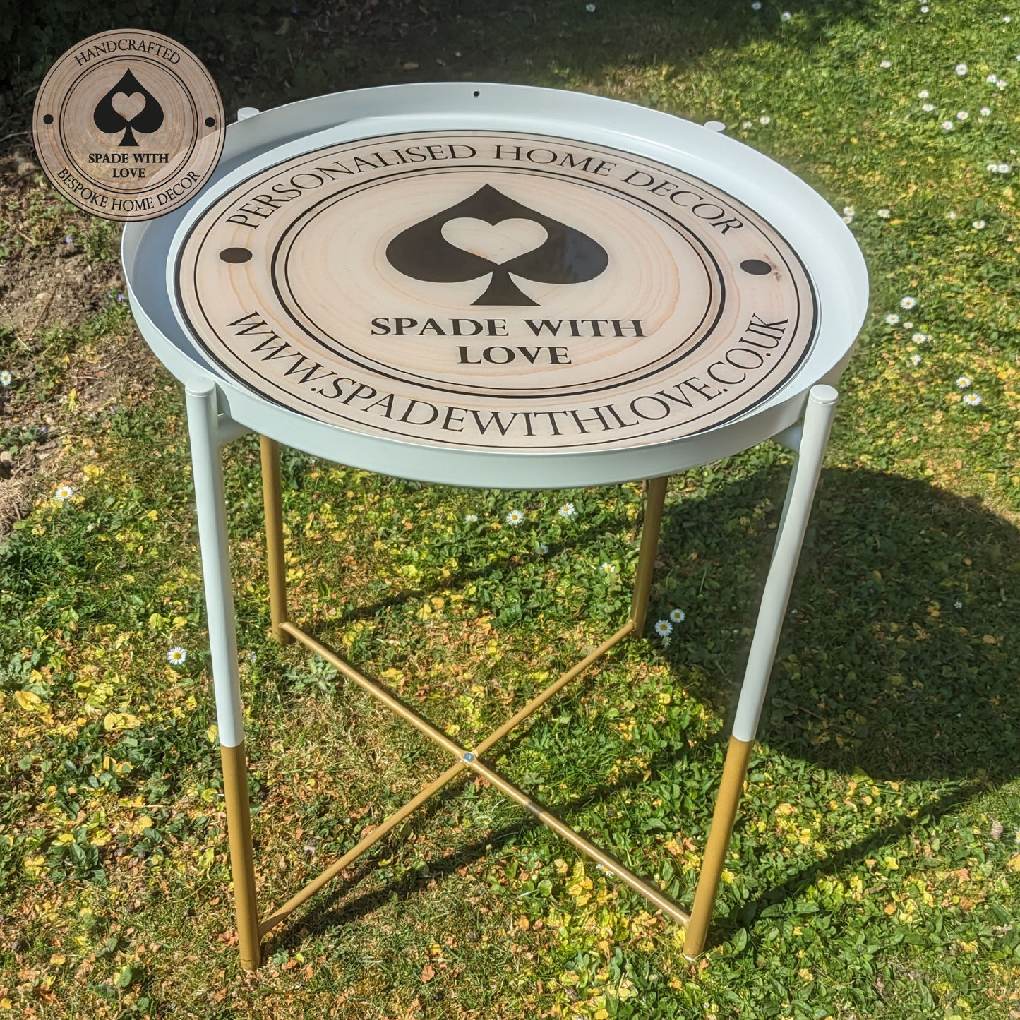 Bespoke Made Side End Table - Custom Printed Personalised Logo - Logo Table