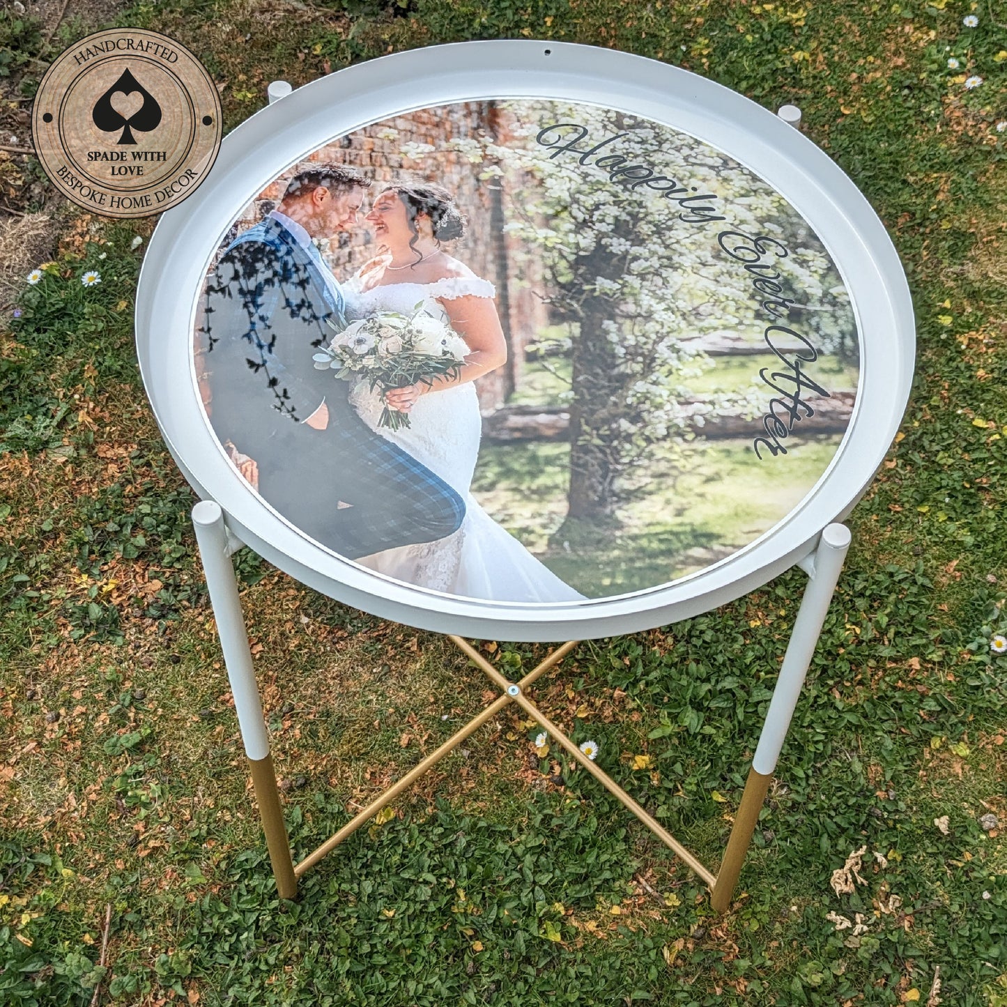 Bespoke Made Side End Table - Custom Printed Personalised photo - Personalised Side Table