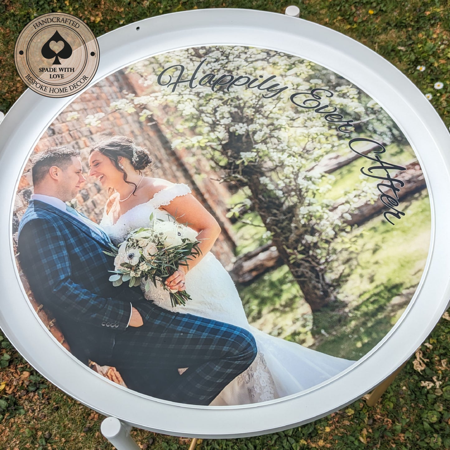 Bespoke Made Side End Table - Custom Printed Personalised photo - Personalised Side Table