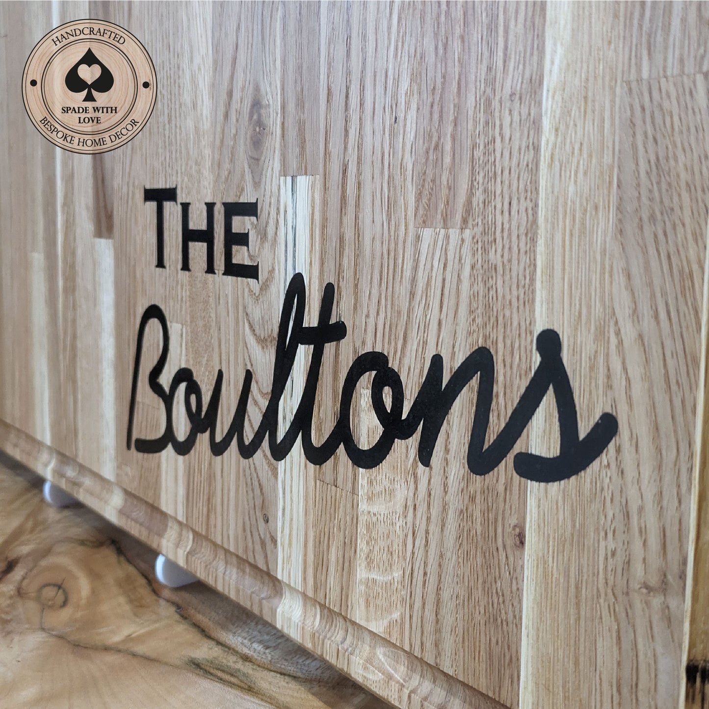 Solid Oak Personalised Chopping Board with Laser engraving and Resin Infill