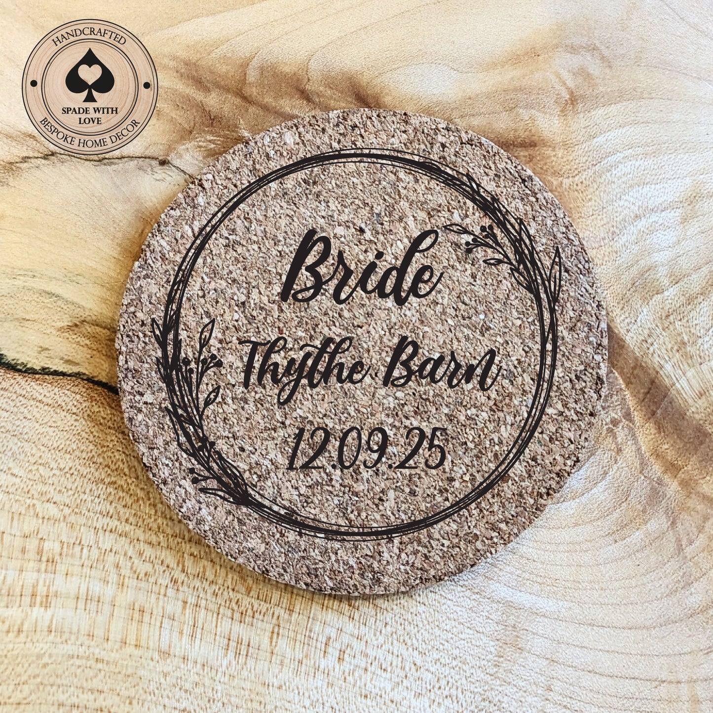 Cork Coaster Place Names - Personalised Wedding Place Names- Wedding Supplies