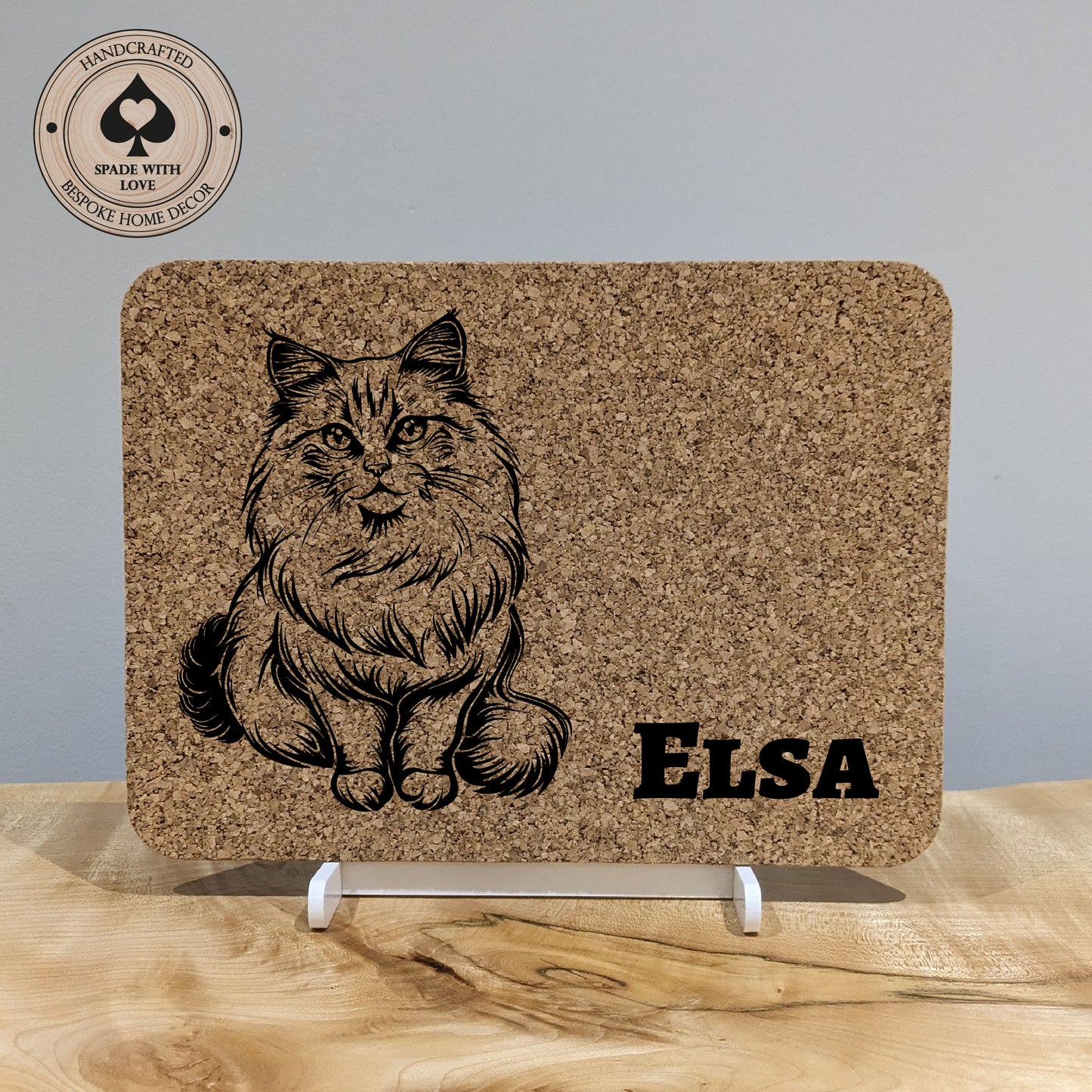 Cork Placemat - Personalised Cat Laser engraved Pet Gifts- Cat Pet Gifts