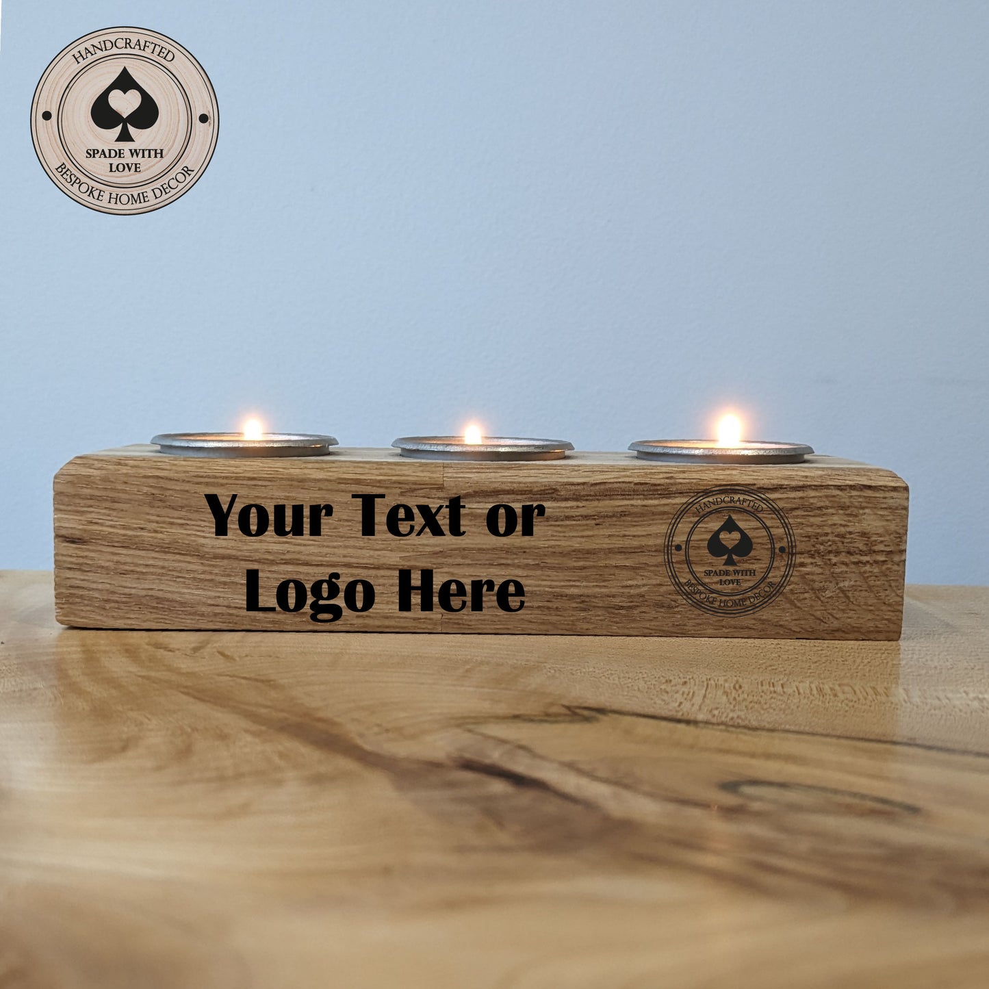 Oak Tealight Holder - Triple