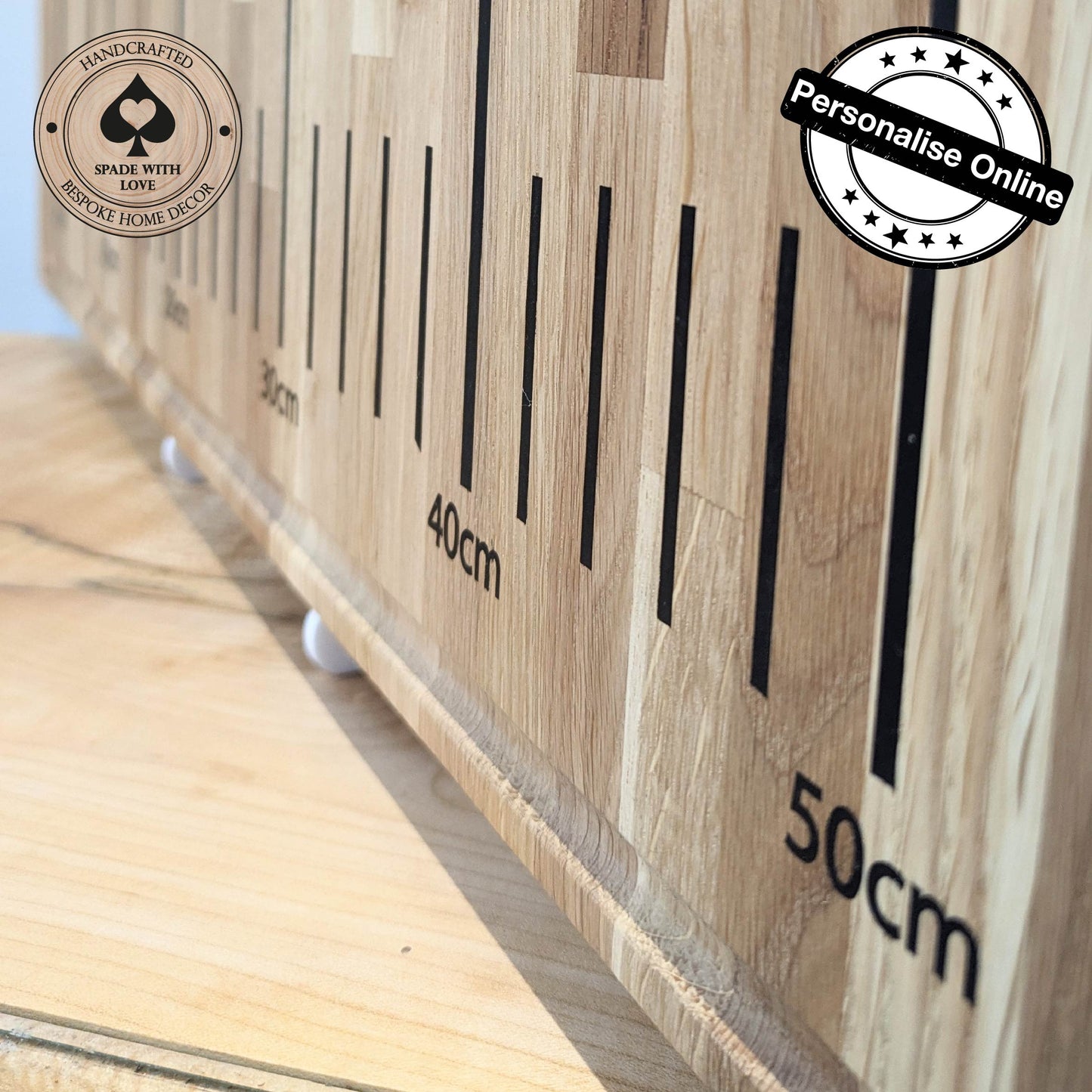 Solid Oak Fish Gutting Board - Personalised Fish Measuring Board