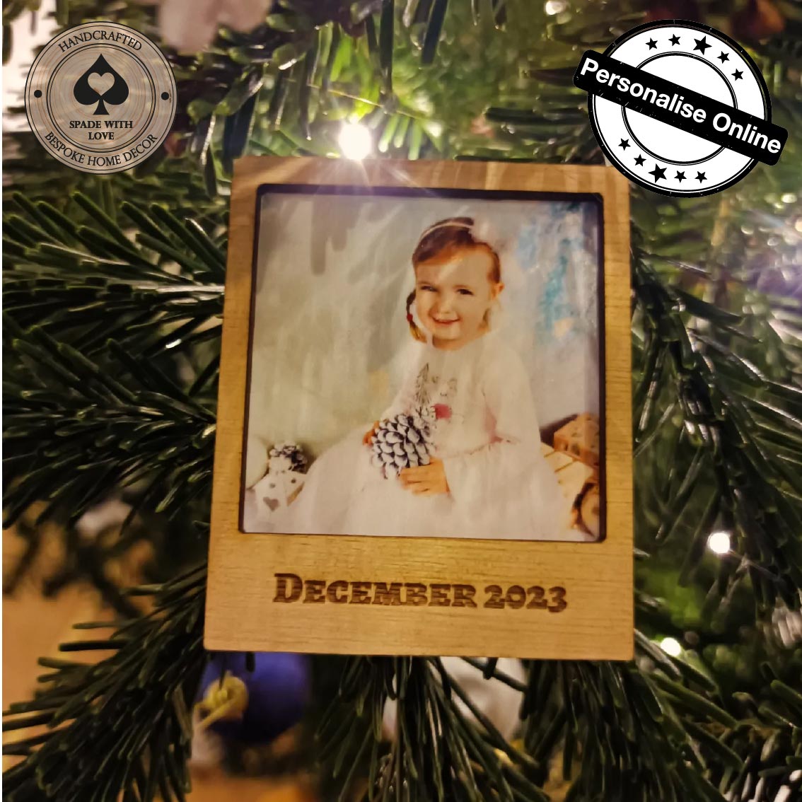 Personalised Polariod Photo Magent with personalised text