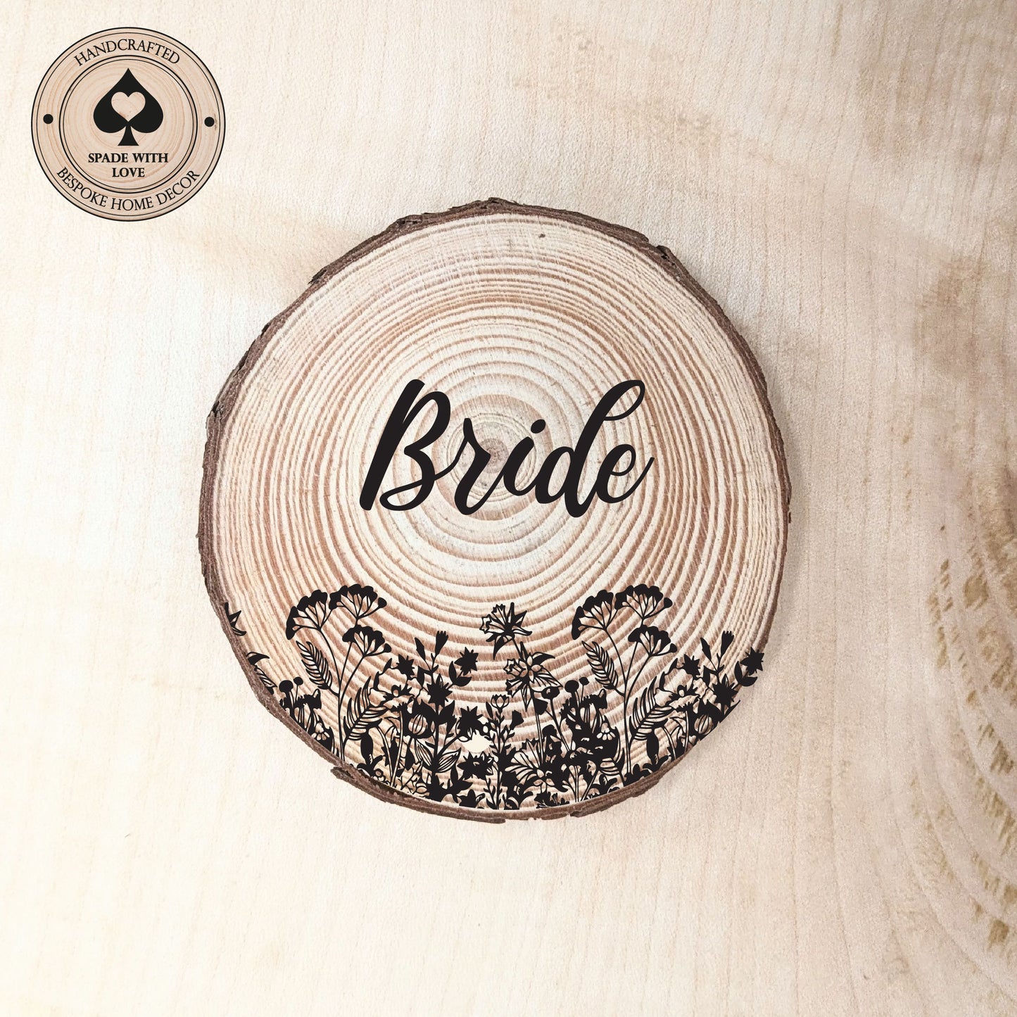 Rustic Wood Coaster Place Names - Personalised Wedding Place Names- Wedding Supplies