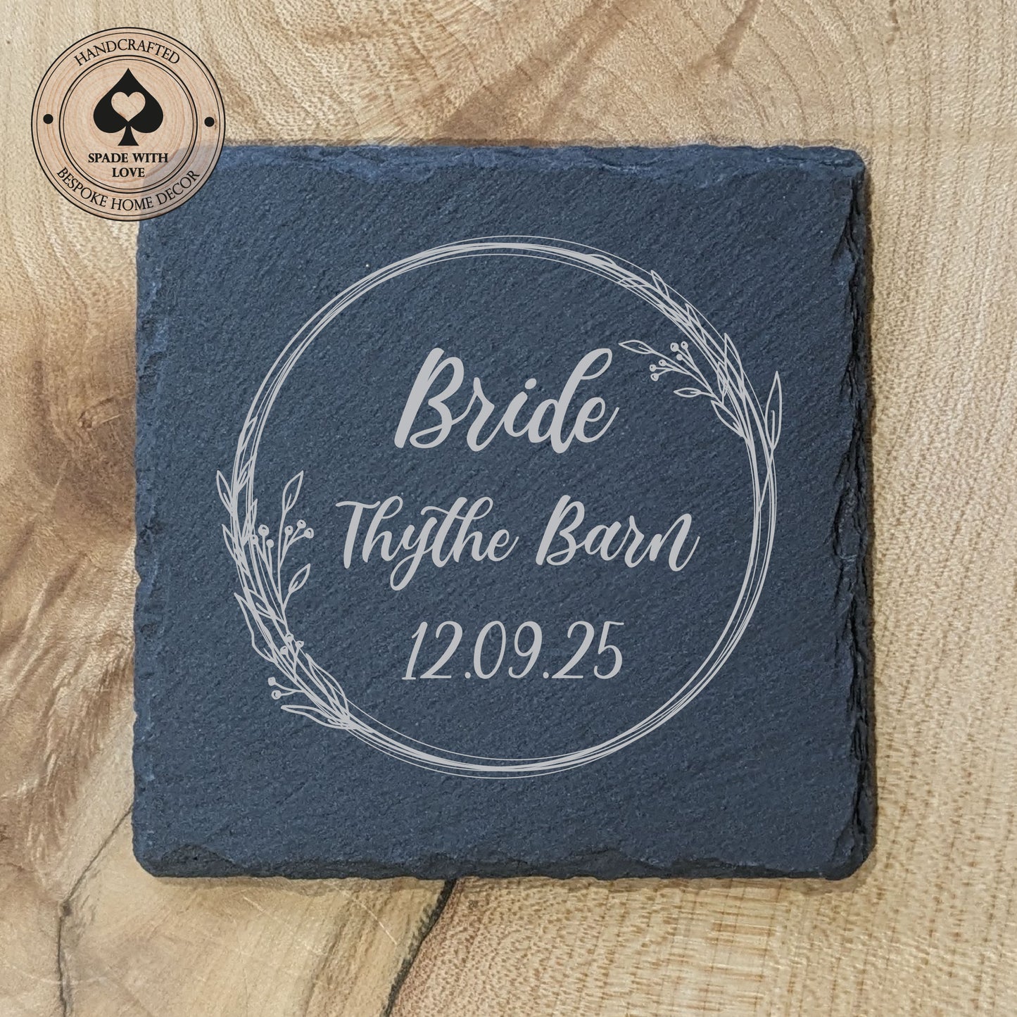 Slate Coaster Place Names - Personalised Wedding Place Names-Laser Engraved