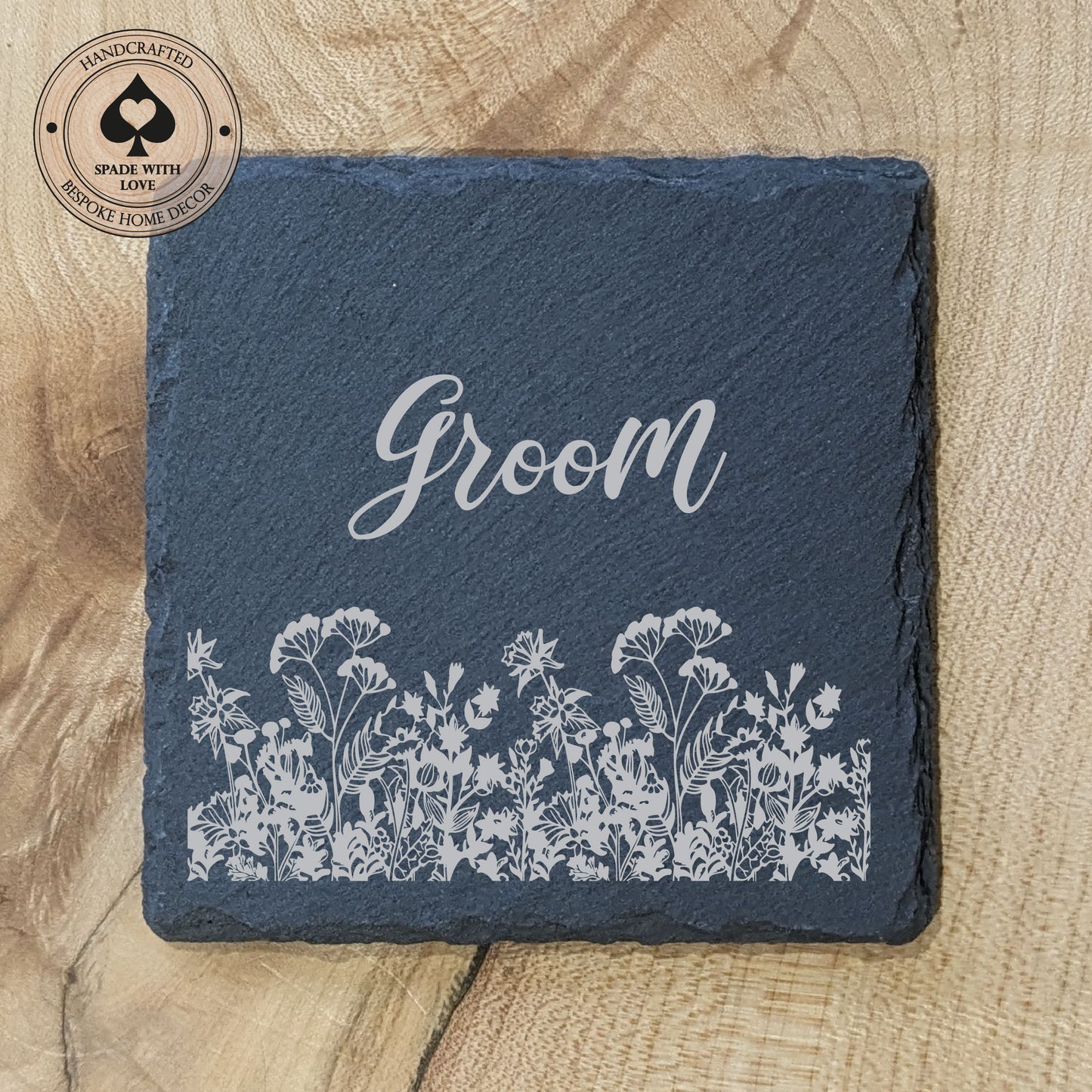 Slate Coaster Place Names - Personalised Wedding Place Names-Laser Engraved
