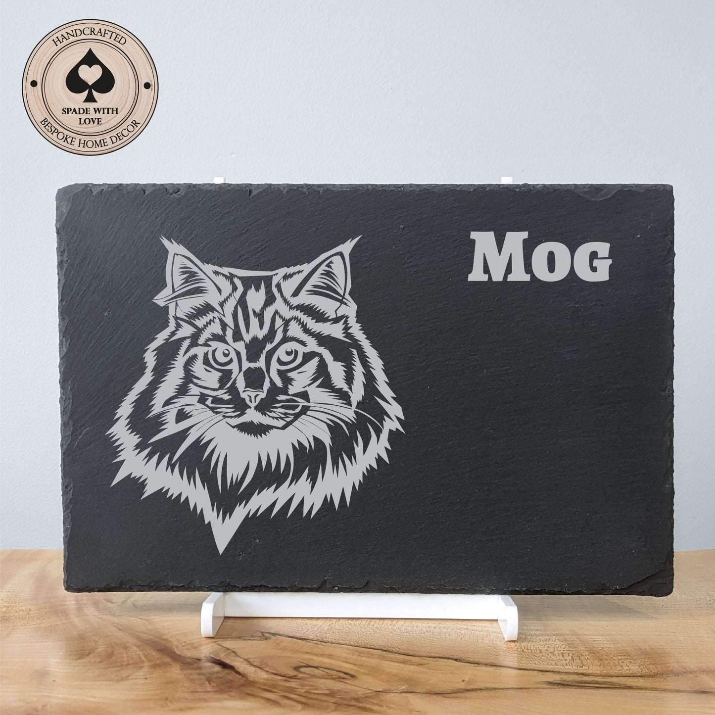 Slate Placemat - Personalised Cat Laser engraved Pet Gifts. Personalised Homeware