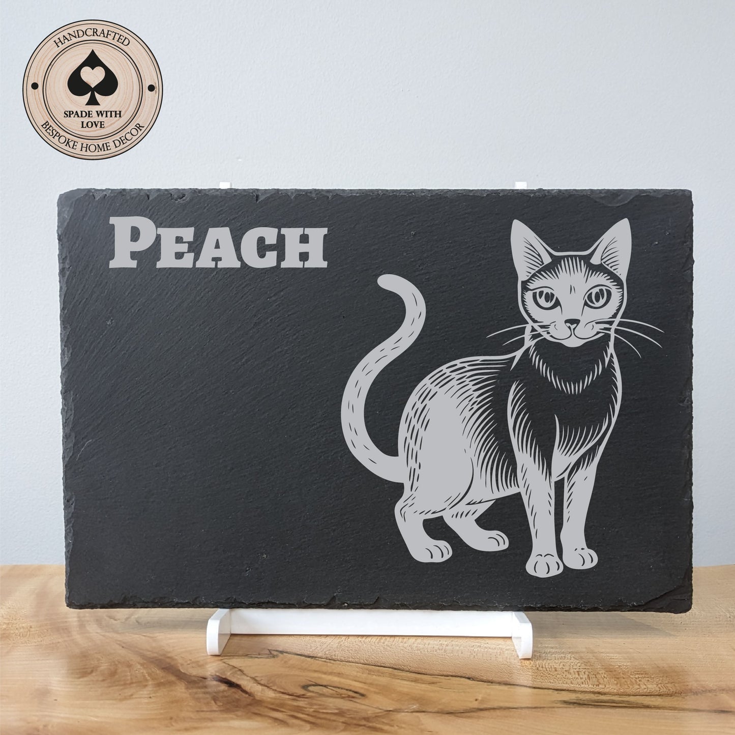 Slate Placemat - Personalised Cat Laser engraved Pet Gifts. Personalised Homeware