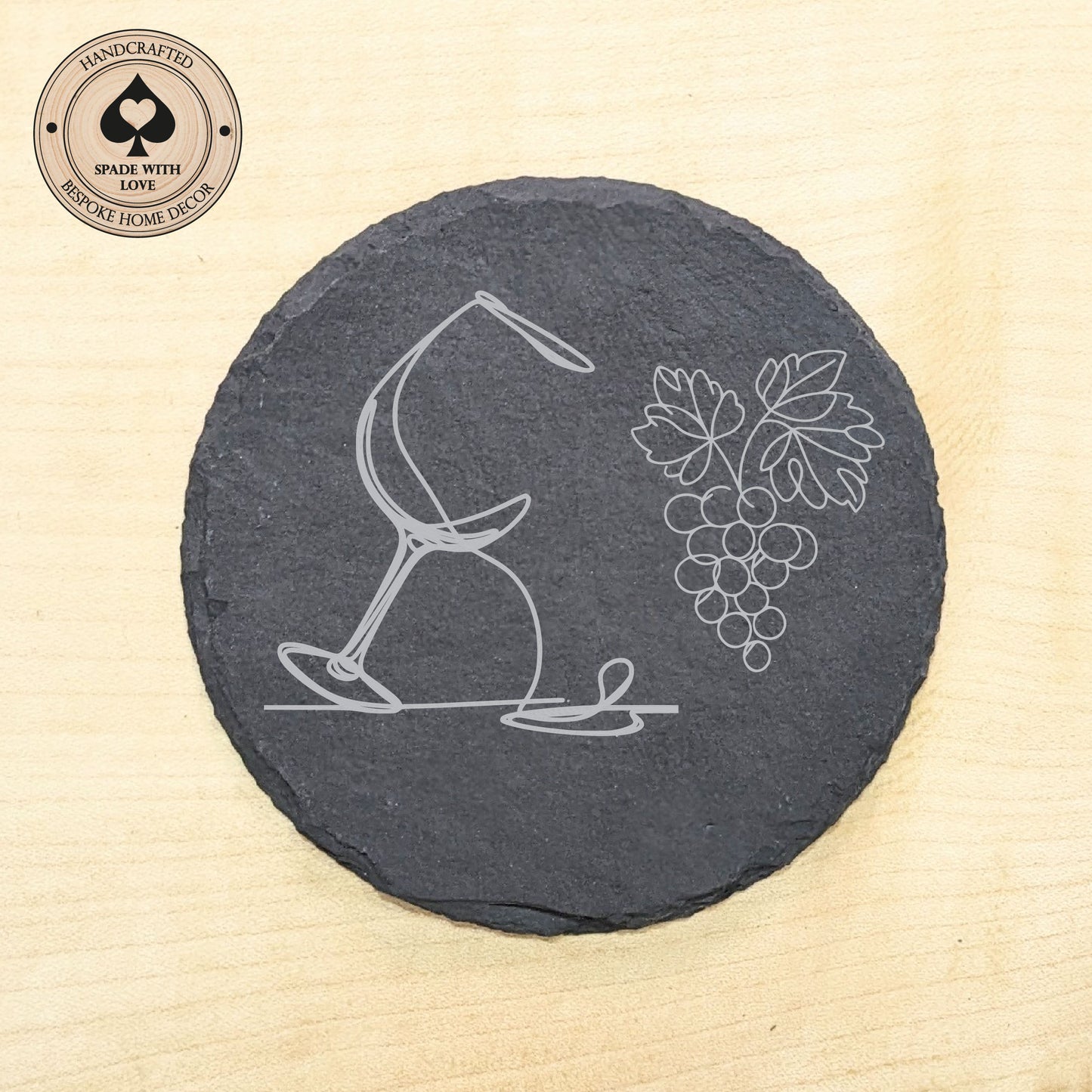 charcuterie wine glass toppers. Slate Wine Glass Toppers - Laser Engraved