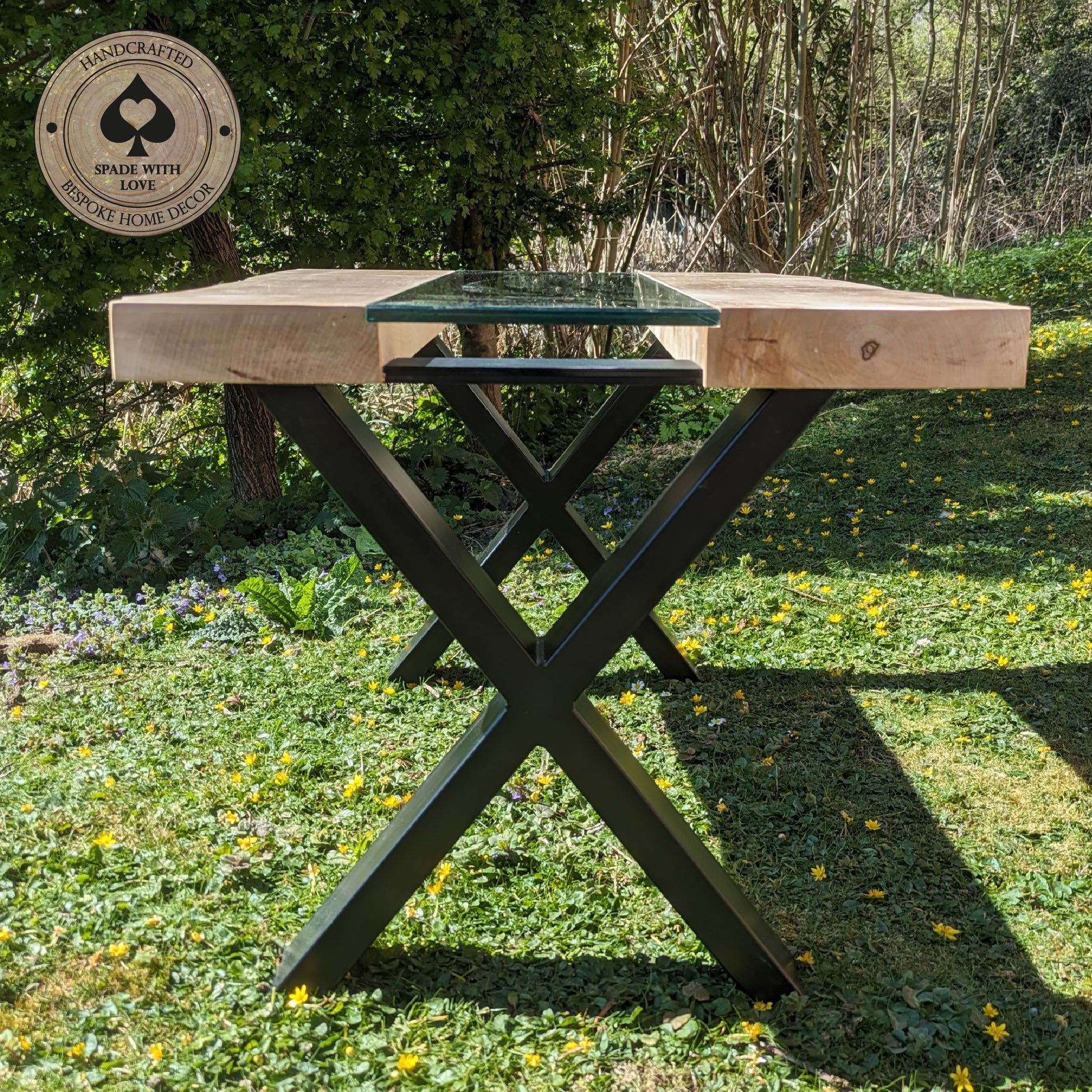 Solid Wood and Glass Coffee Table - Bespoke Made to Order. Custom Coffee Table