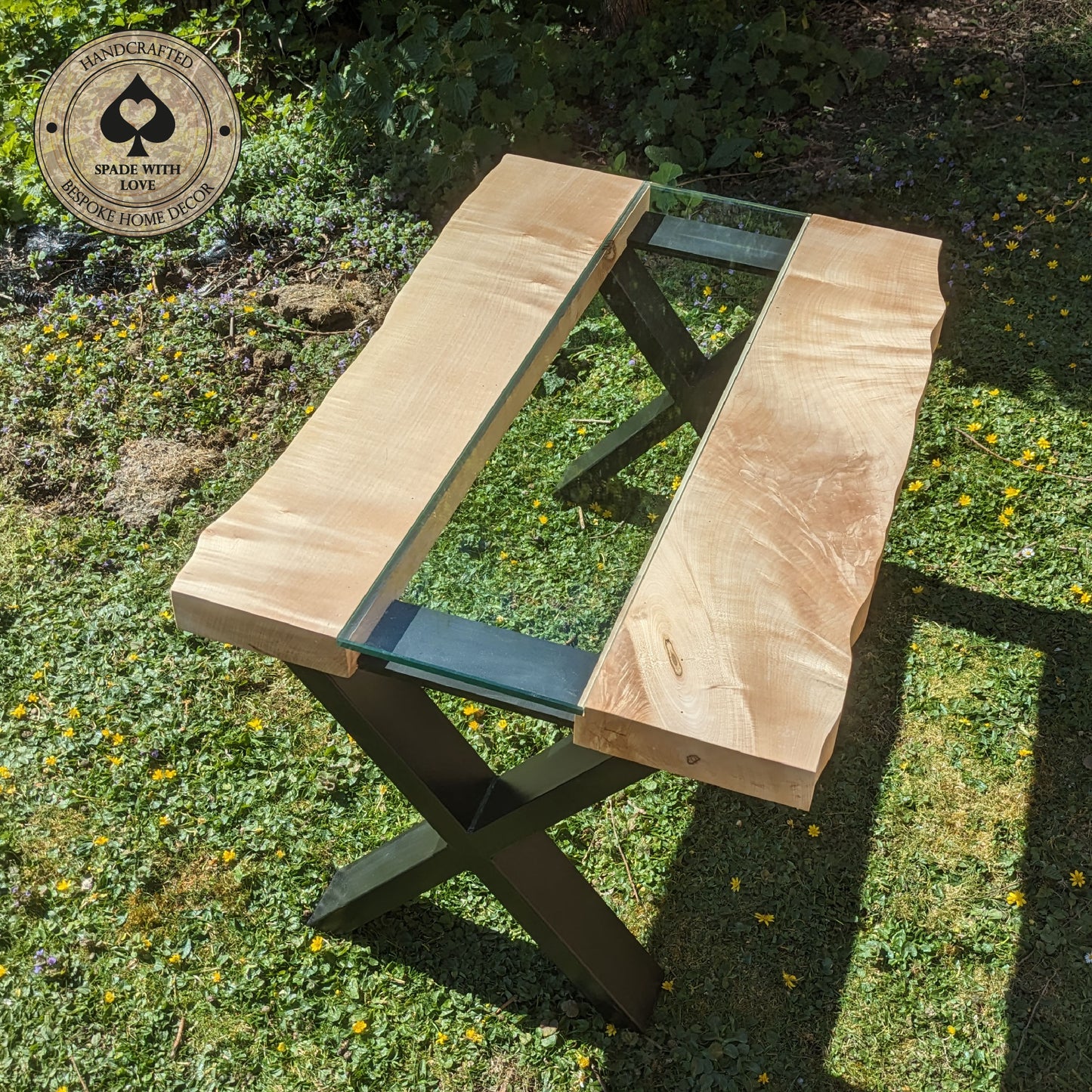 Solid Wood and Glass Coffee Table - Bespoke Made to Order. Custom Coffee Table