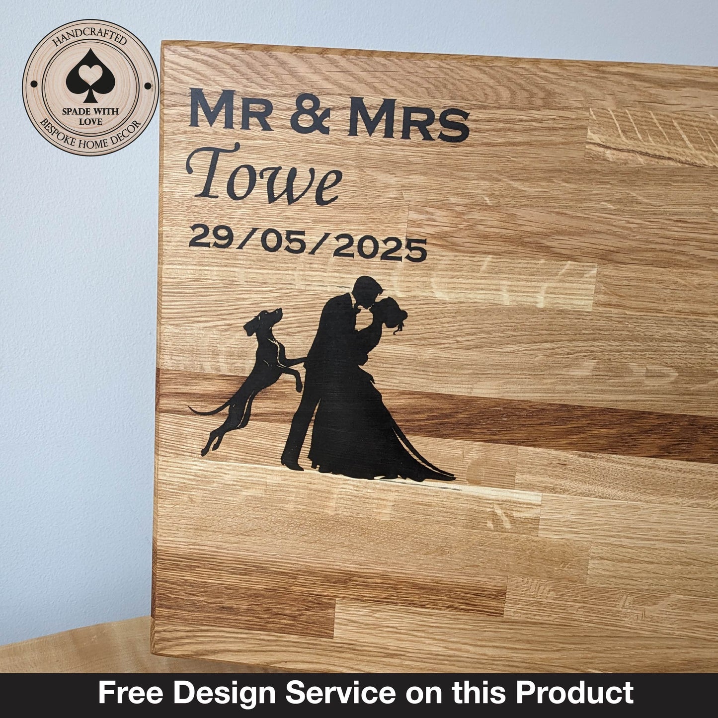 Solid Wood Chopping Board - Wedding Gifts - Personalised Wedding Gift - Personalised Chopping Board
