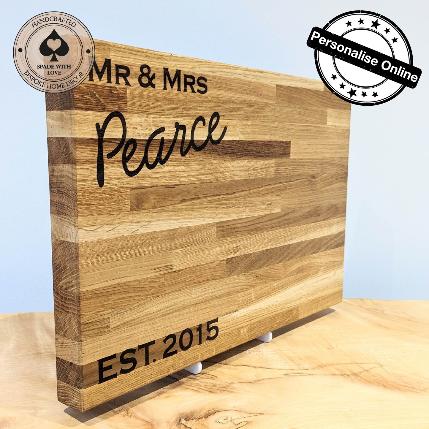 Solid Wood Chopping Board - Weeding Anniversary Gift - Personalised Wedding Anniversary Gift