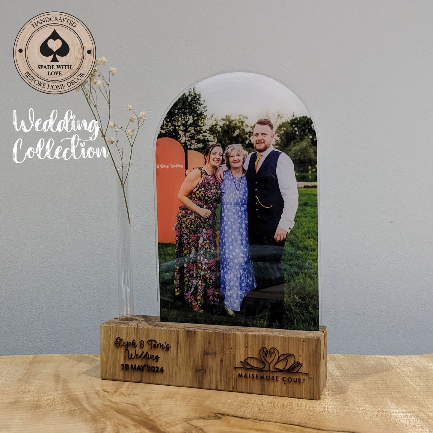 Personalised Photo and Flower Holder - Table Centres