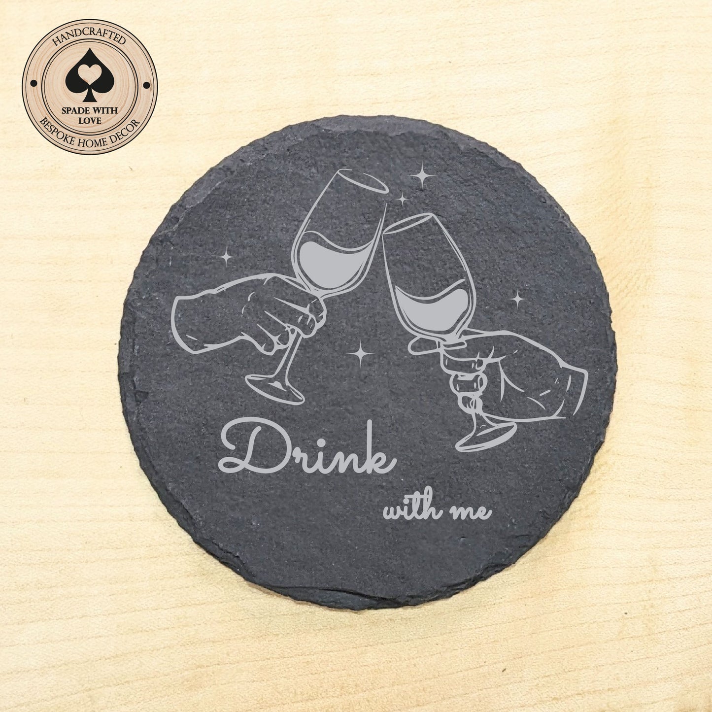 charcuterie wine glass toppers. Slate Wine Glass Toppers - Laser Engraved