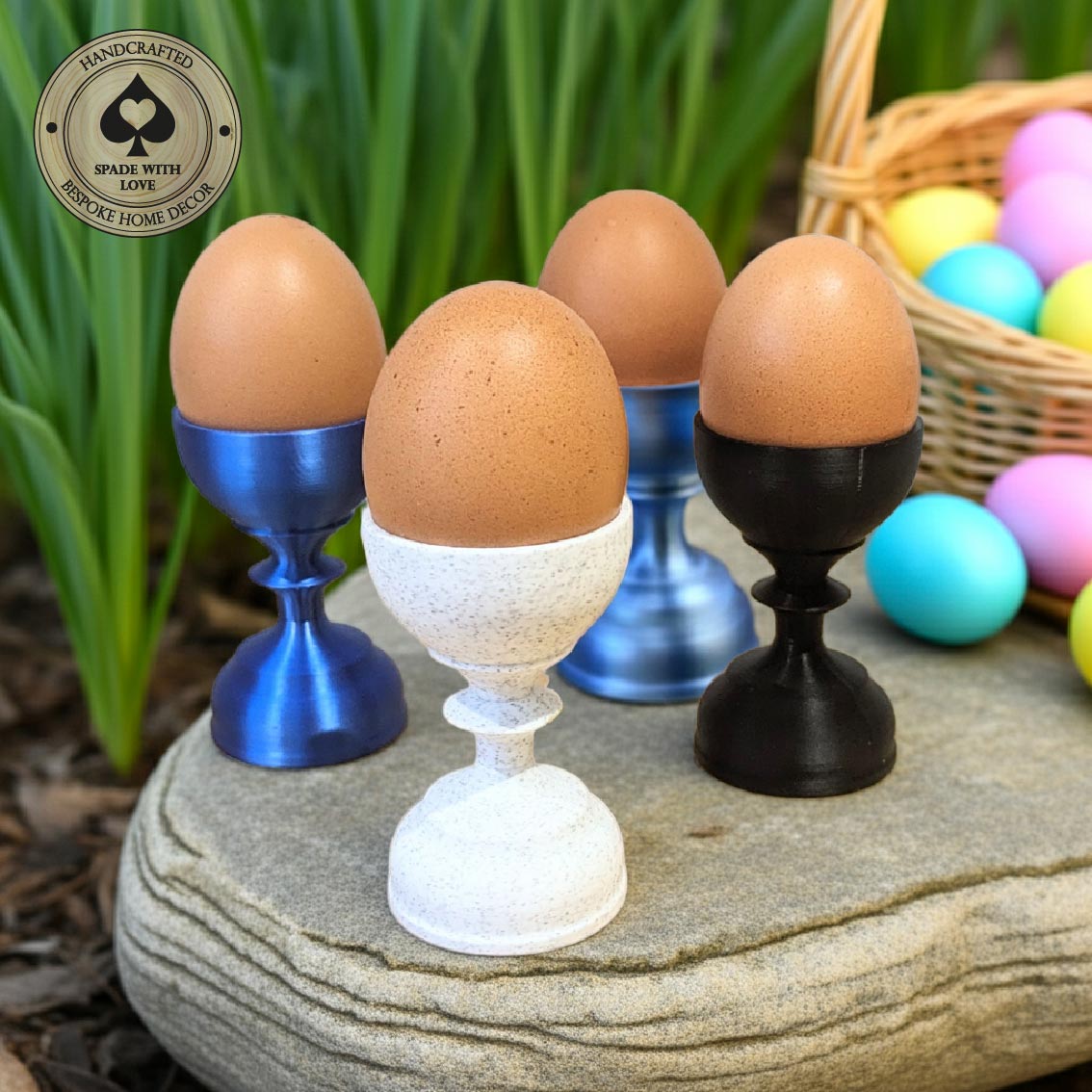 Classic 3d Printed Egg Cup. Coloured egg cups. Easter Gifts. Egg Holders