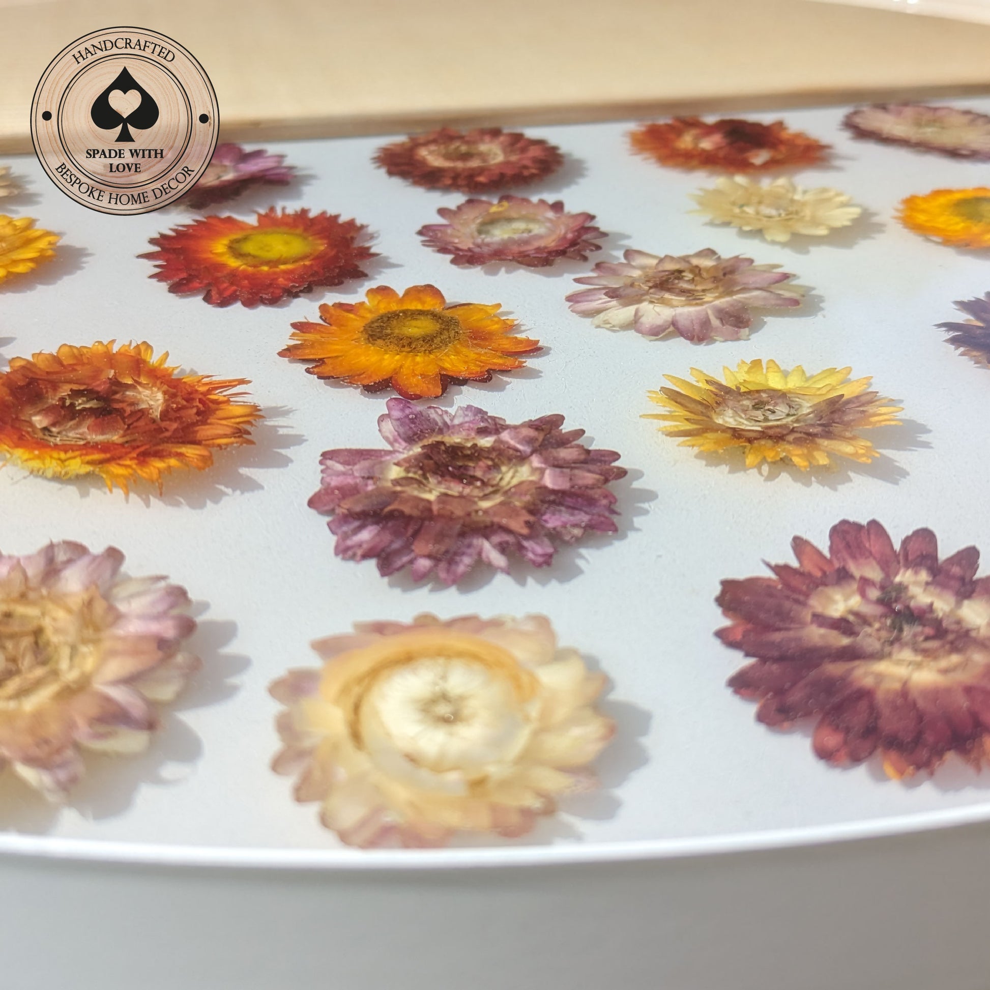 Bespoke Made Resin and Flower Side Table - Personalised Side Table - Encapsulation