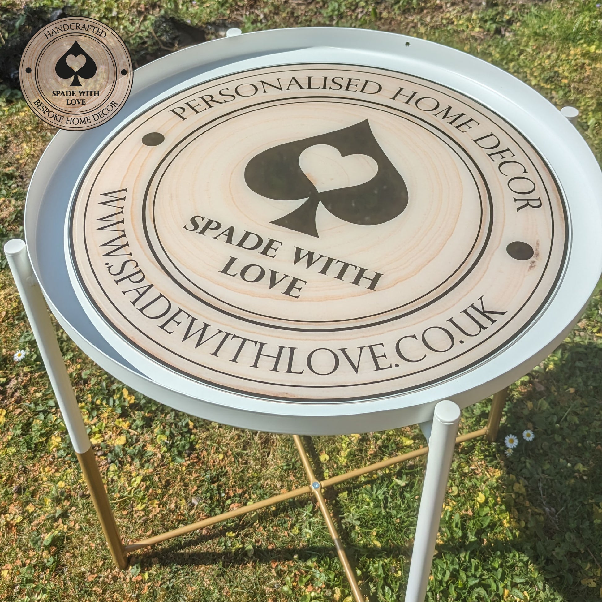 Bespoke Made Side End Table - Custom Printed Personalised Logo - Logo Table