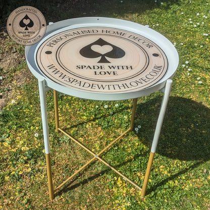 Bespoke Made Side End Table - Custom Printed Personalised Logo - Logo Table