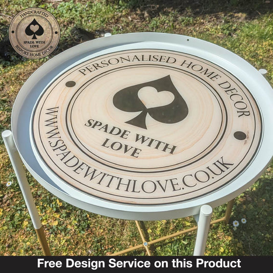 Bespoke Made Side End Table - Custom Printed Personalised Logo - Logo Table - Free Design Service