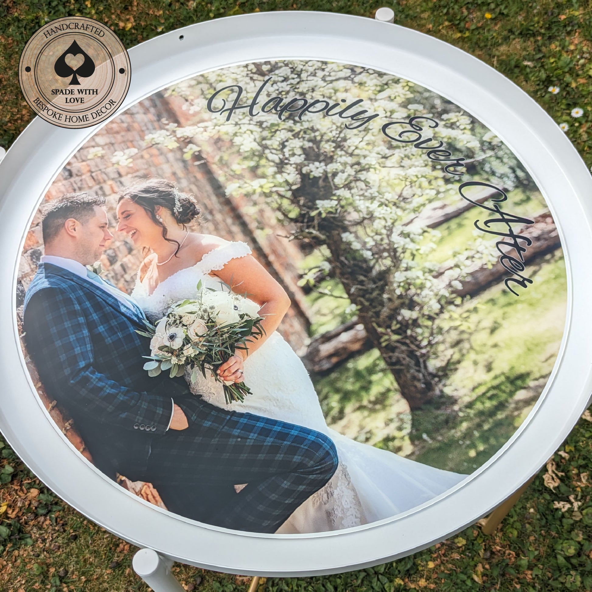 Bespoke Made Side End Table - Custom Printed Personalised photo - Personalised Side Table