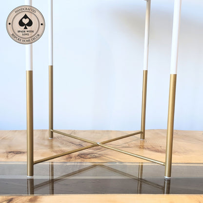 Bespoke Made Side End Table with Wood and Coffee Beans in Resin