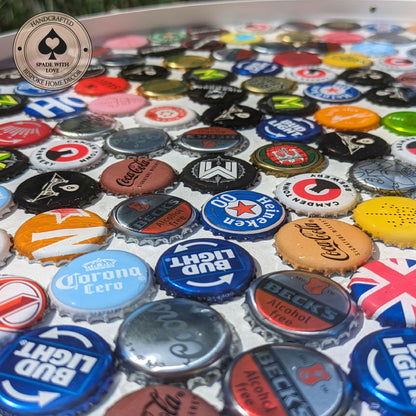 Bottle Cap and Resin Side Table - Custom Bar Table - Man Cave Table - Personalised Man Cave Table