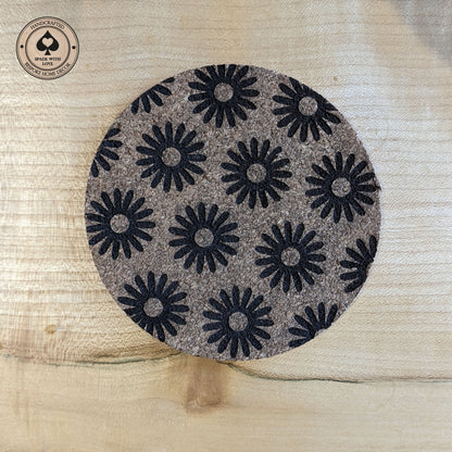 Cork Coasters - Laser Engraved Flowers
