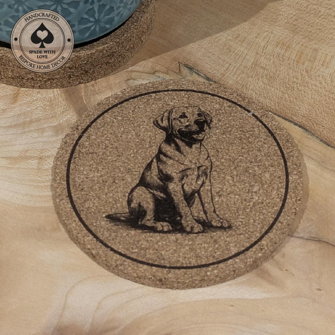 Cork Coasters with animals - Puppy Cork Coaster - Labrador Coaster