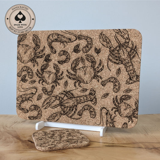 Cork Placemat and Coaster Set - 4 of Each