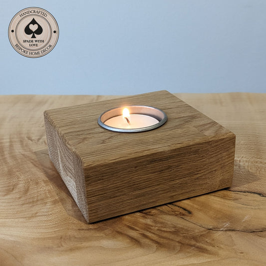 Oak Tealight Holder - Single