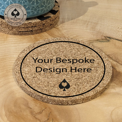 Personalised Cork Coaster - Design Your Own - Your Bespoke Design- Free Design Service