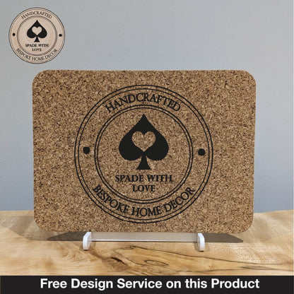 Personalised Cork Placemat - Laser Engraved Cork Placemat - Custom Cork Placemats - Free Design Service - Corporate Placemats 
