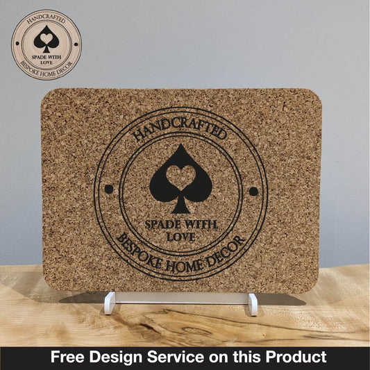 Personalised Cork Placemat - Laser Engraved Cork Placemat - Custom Cork Placemats - Free Design Service - Corporate Placemats 