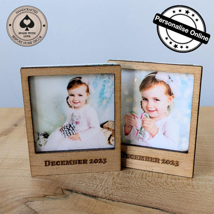 Personalised Polariod Photo Magent with personalised text 