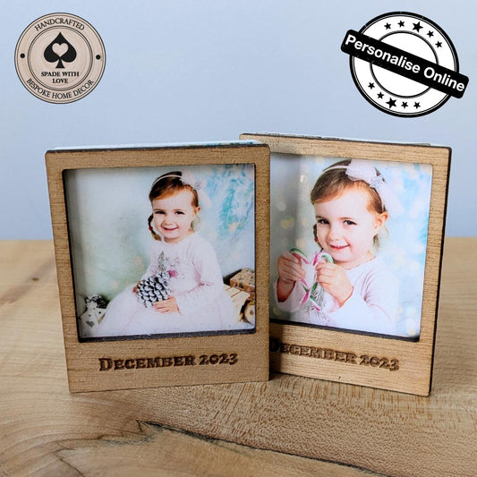 Personalised Polariod Photo Magent with personalised text 
