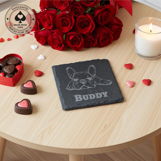 Personalised Slate Dog Breed Coasters - Valentines Pet Gifts - Custom Valentines Dog Gifts