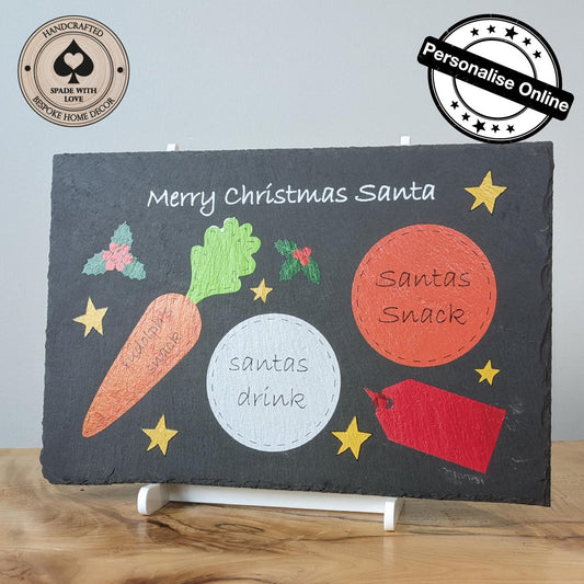 Personalised Slate Santas Tray. Personalised Christmas Eve Tray 3