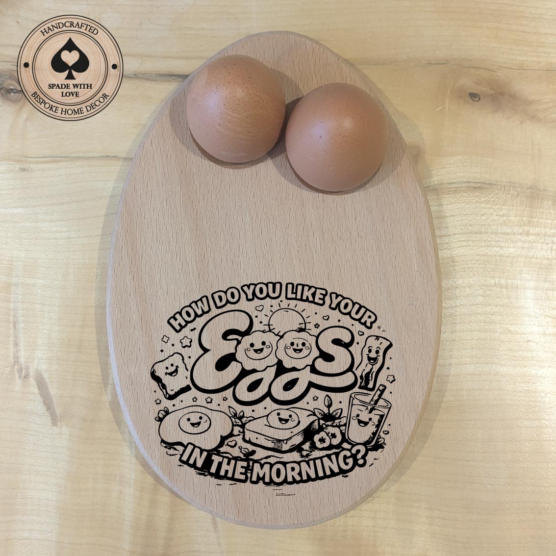 Wooden Egg and Toast Holder - Perosnalised egg holders - Custom wooden egg holders