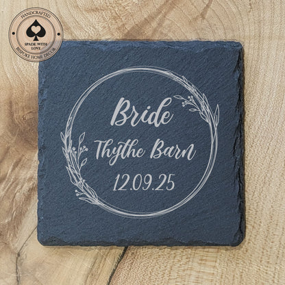Slate Coaster Place Names - Personalised Wedding Place Names-Laser Engraved