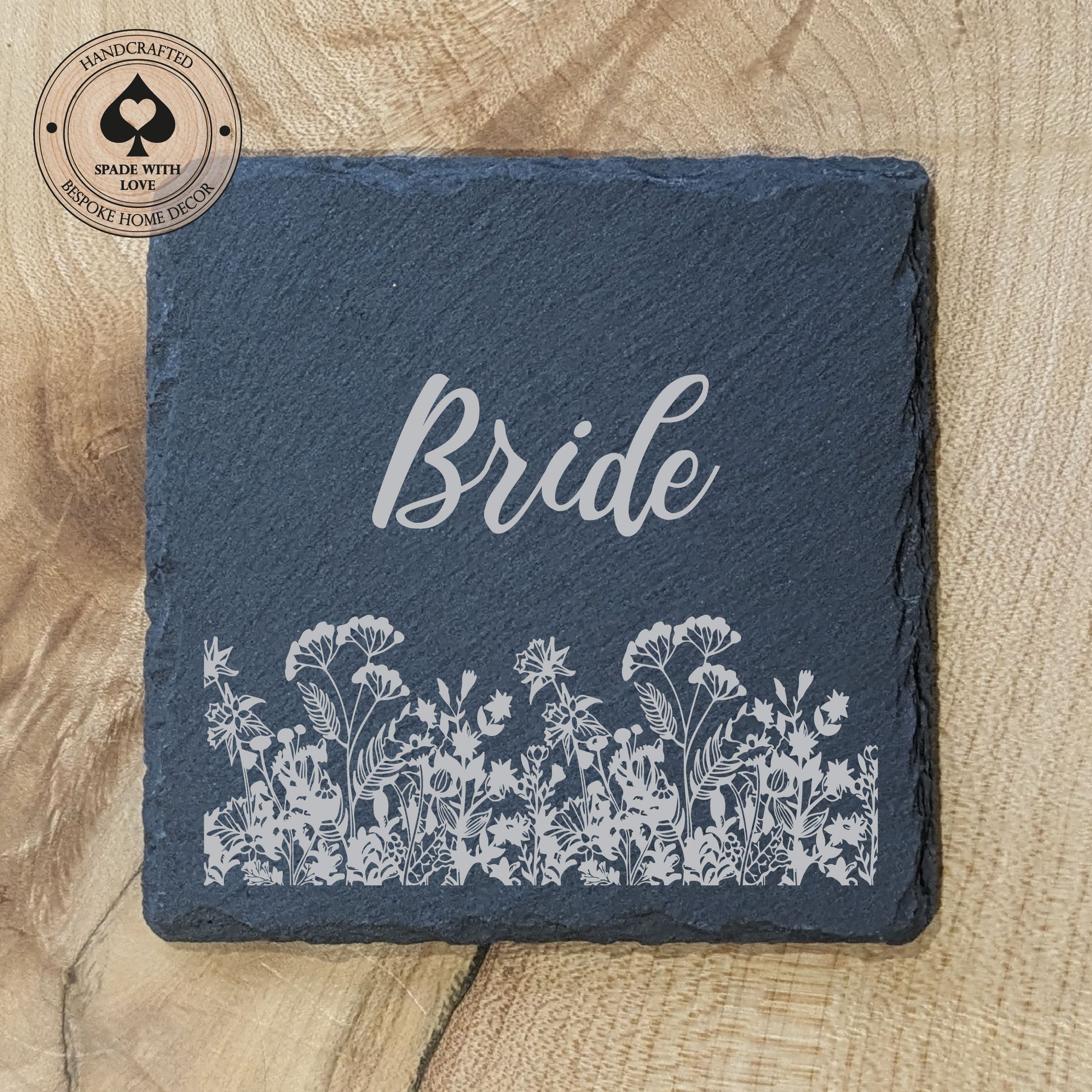 Slate Coaster Place Names - Personalised Wedding Place Names-Laser Engraved