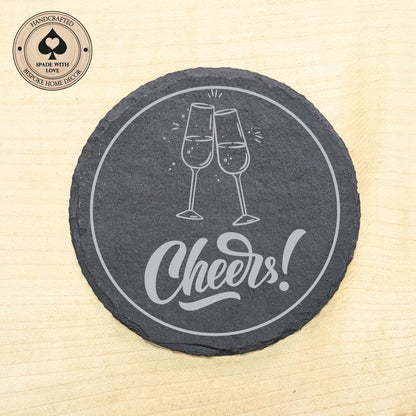 charcuterie wine glass toppers. Slate Wine Glass Toppers - Laser Engraved