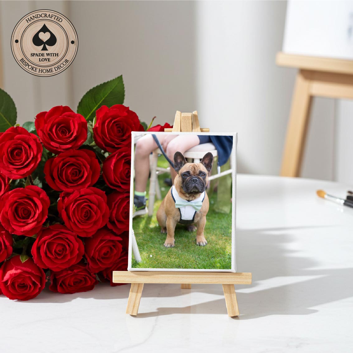 Small Canvas with Easel - Personalised with any photo - Pet Photos - Valentines Photo Canvas