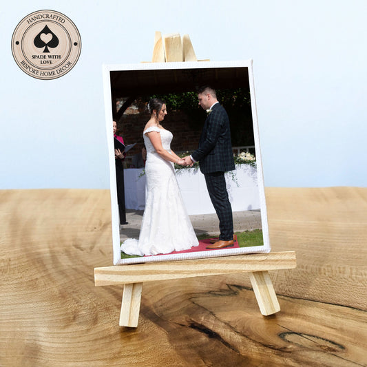 Small Canvas with Easel - Personalise with Your Own Photos - Wedding