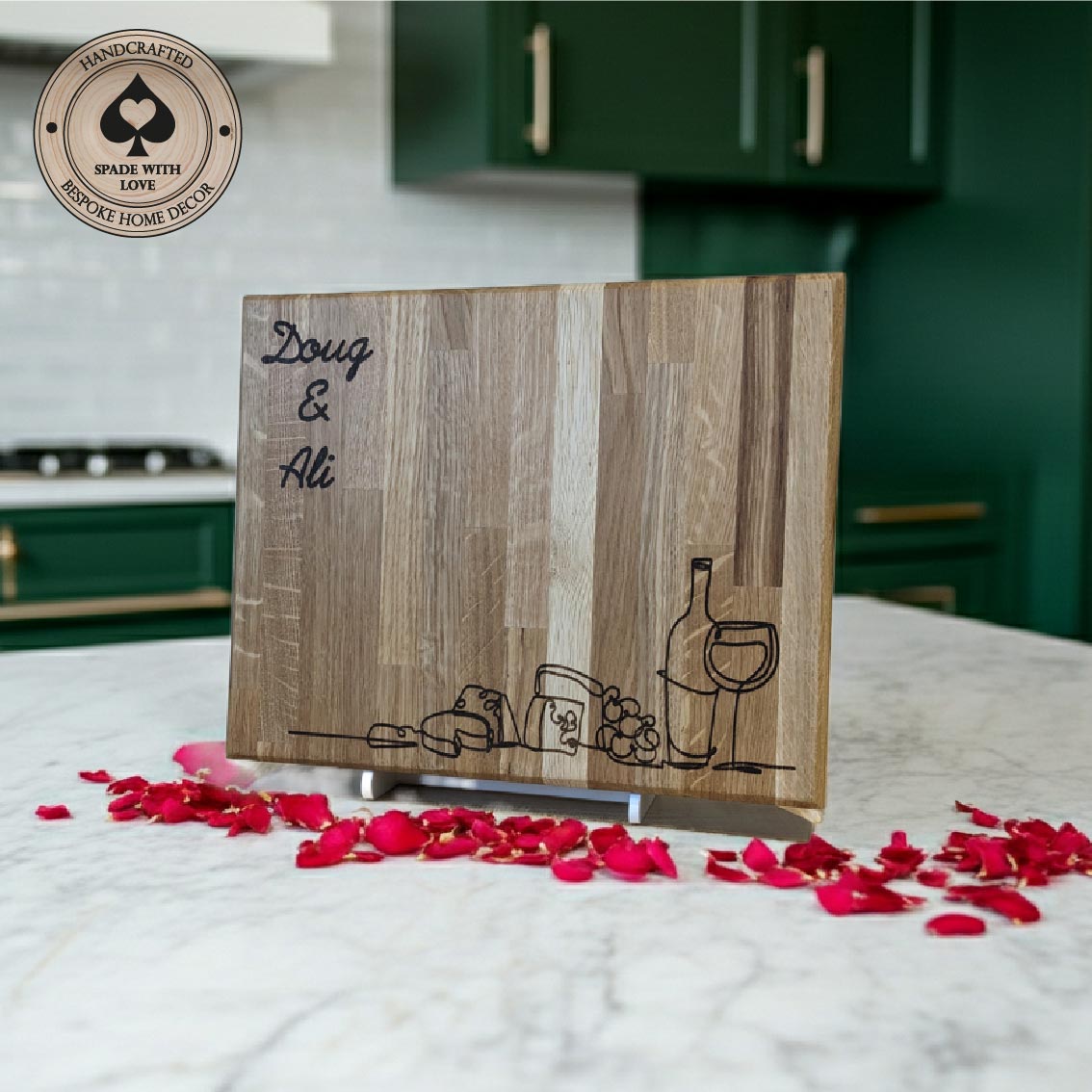 Solid Wood Cheese Board - Personalised Cheese Board - Custom made Cheese Board-Valentines Gift
